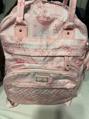 Bamboo Pink Printed Women's Diaper Bag